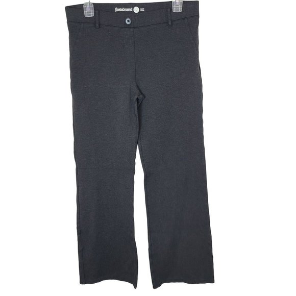 Betabrand Womens L Gray Mid Rise Stretch Bootcut Classic Dress